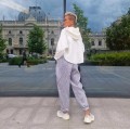 Bluza z kapturem dresówka ecru – zdjęcie 4