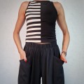 Ryba_spodnie_szerokie_kieszenie_bawełna_moda_lużny_styl_guma_w pasie_zwężane _nogawki_czarne3.jpg