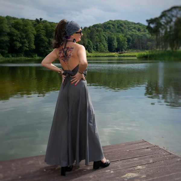 Spódnico spodnie letnie batystowe grafitowe