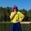 Bluzka rękaw nietoperz limonka – zdjęcie 2
