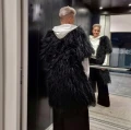 Spodnie z szeroką nogawką dresówka czarne – zdjęcie 4