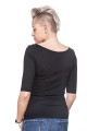 Bluzka basic 3/4 rękaw czarna – zdjęcie 4