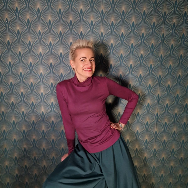Bluzka z golfem basic jagoda 