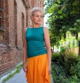 Top na krótkich ramiączkach zieleń butelkowa – zdjęcie 2