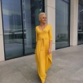 Ryba_sukienka_dzianina_wiskoza__codzienna_specjalne_okazje_wyjątkowa_dekolt_rogi_pas_bananowy