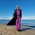 Bluza z kapturem dresówka fiolet – zdjęcie 5
